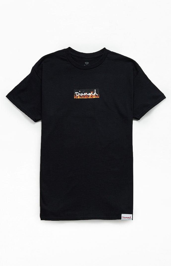 Diamond Supply Co Mens Flame Mini Box Logo T-Shirt Product Image