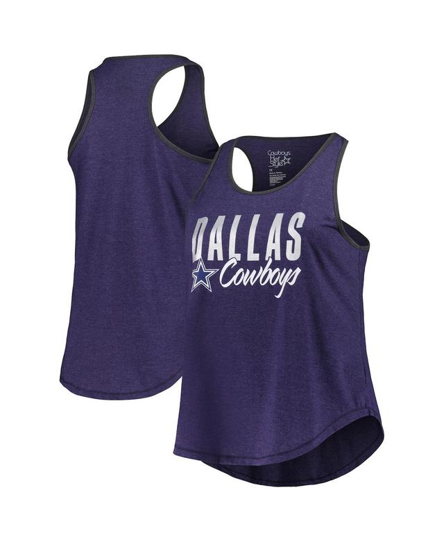 Womens Fanatics Branded Heather Dallas Cowboys Plus Size Fuel Tank Top Blue Product Image