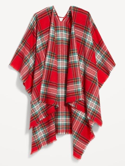 Flannel Poncho Product Image