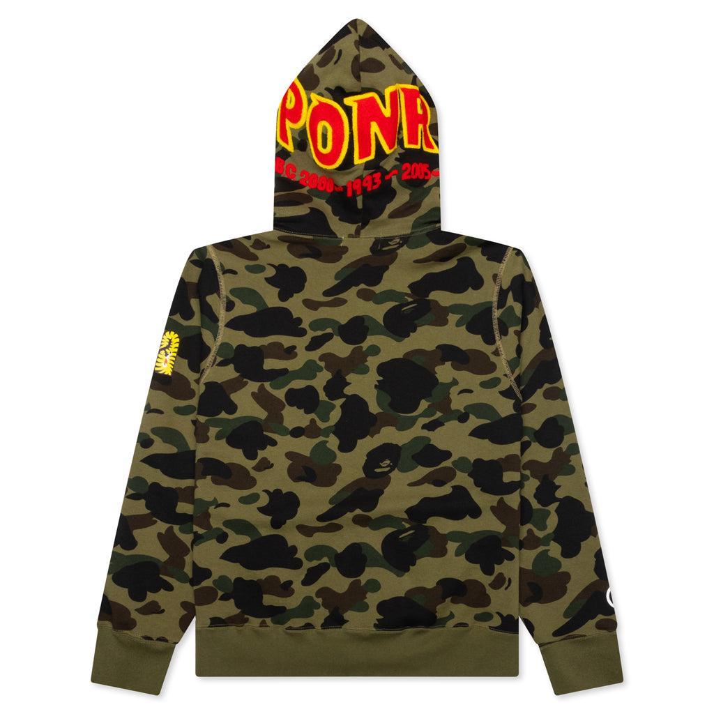 1st Camo 2nd Shark Full Zip Hoodie - Green Male Product Image