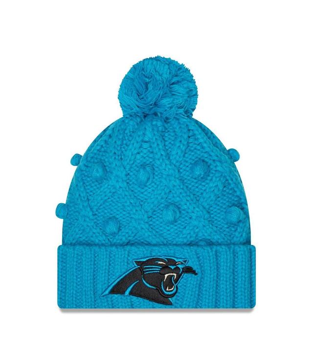 Womens New Era Carolina Panthers Toasty Cuffed Knit Hat with Pom Product Image