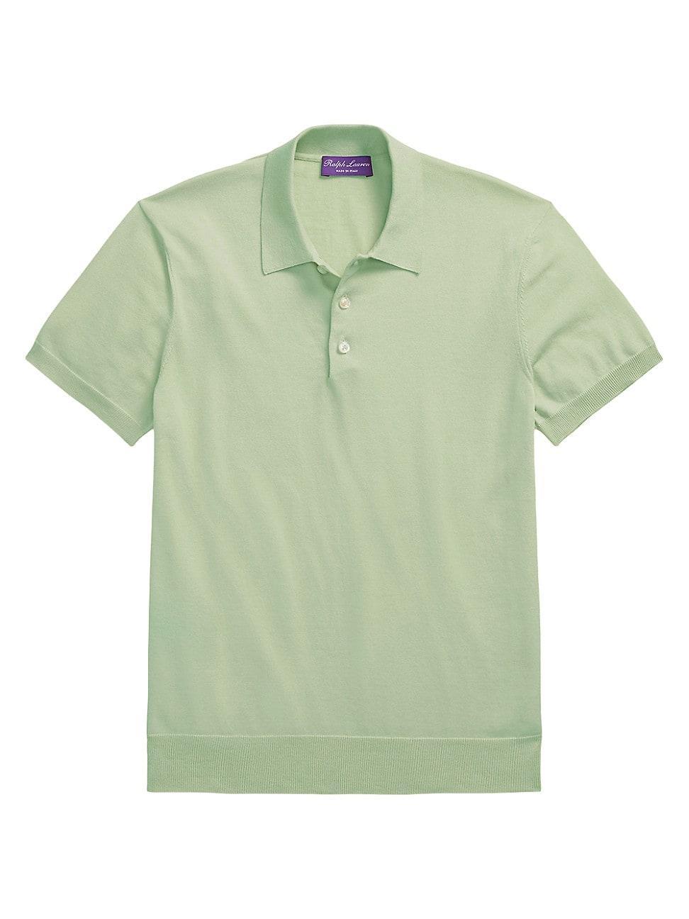 Mens Fine-Knit Cotton Short-Sleeve Polo Shirt Product Image