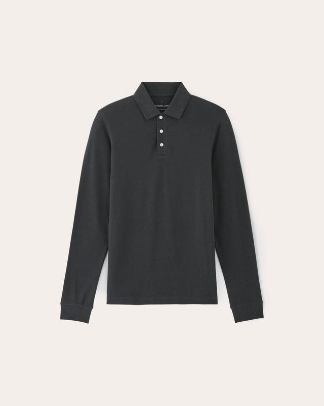 The Long-Sleeve Pique Polo Product Image