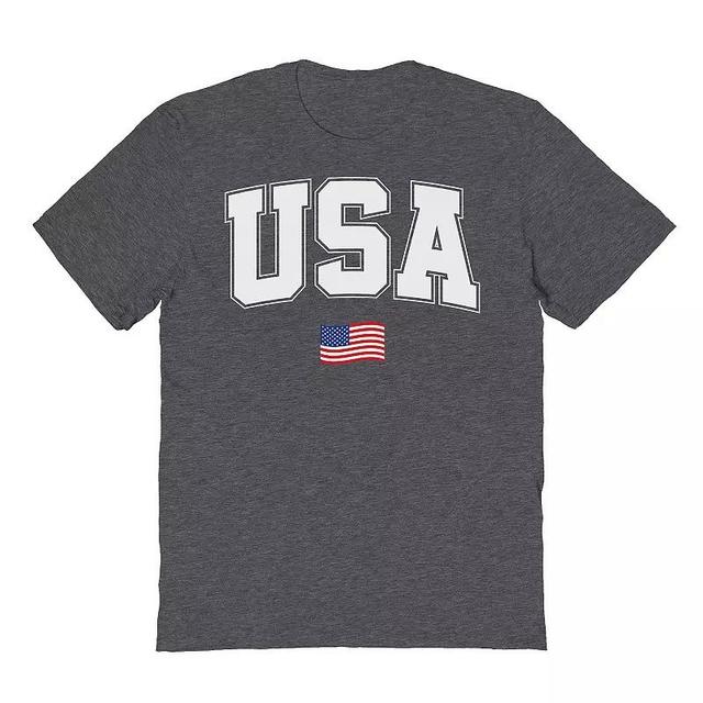 Mens USA Flag Graphic Tee Dark Grey Product Image