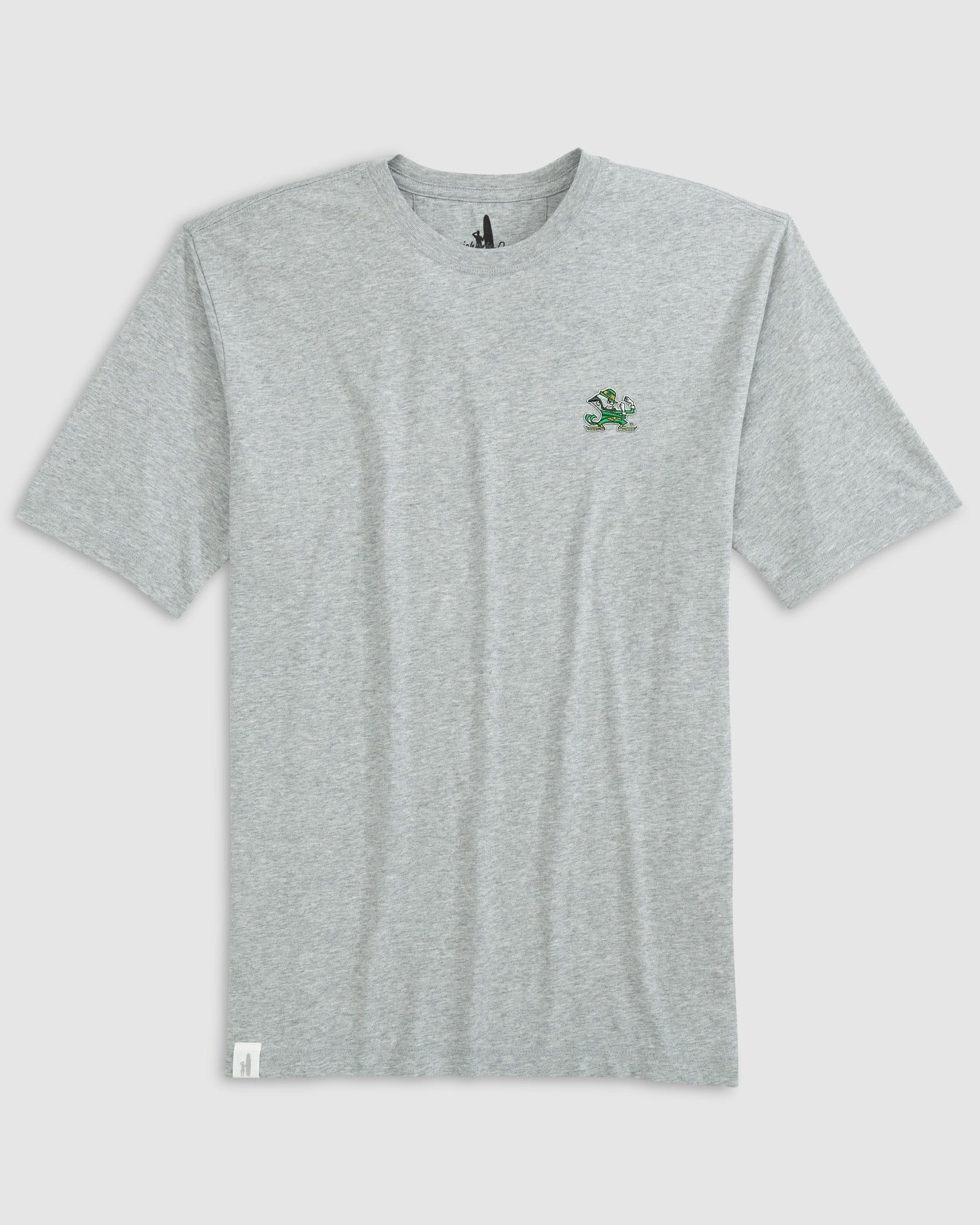 Notre Dame Heathered Spencer Cotton T-Shirt - Leprechaun Logo Male Product Image