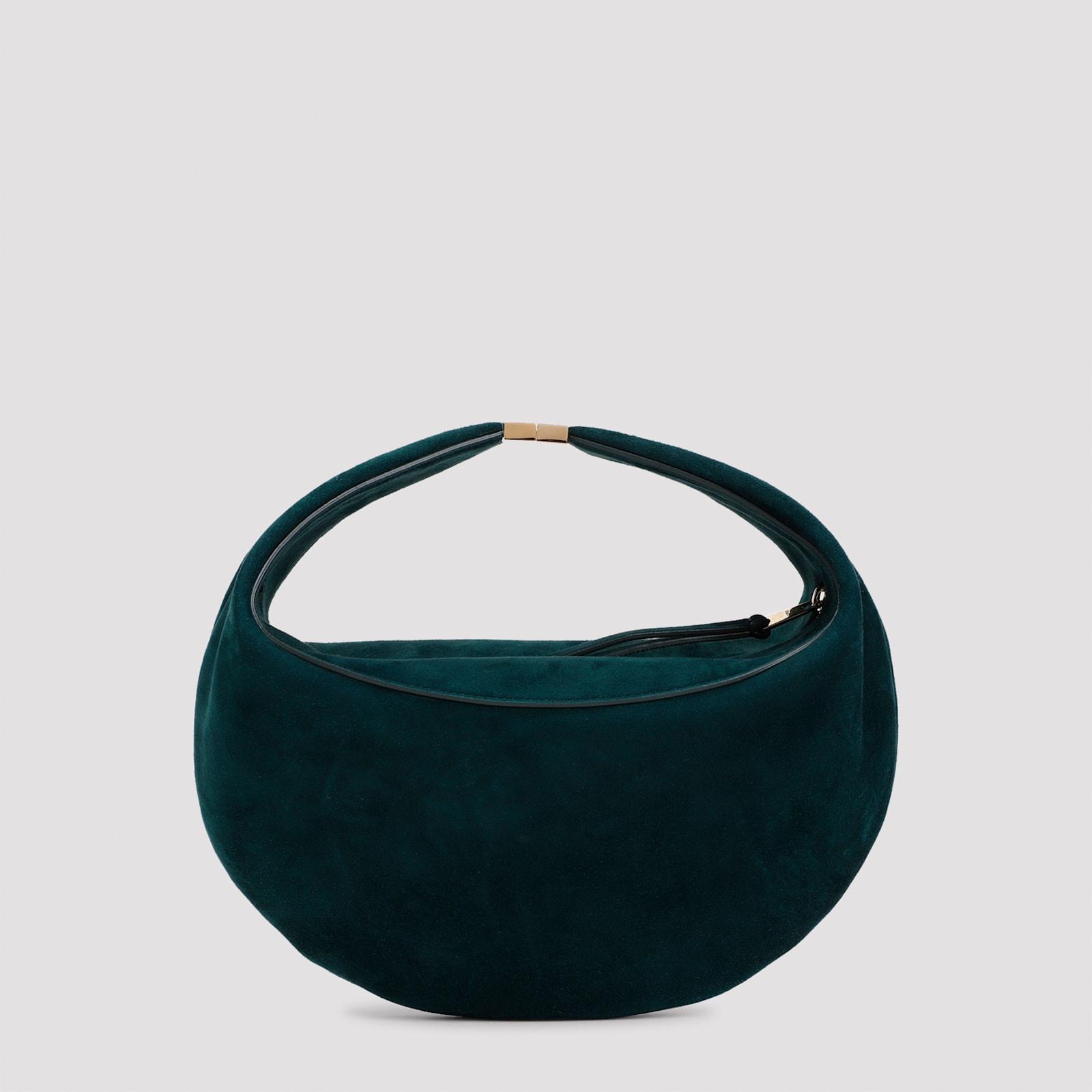 Olivia Suede Small Hardware Bag In Green Product Image