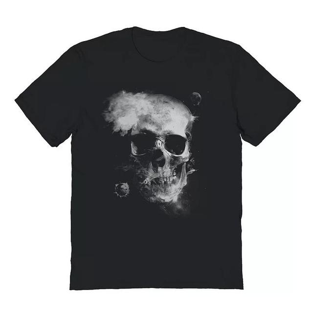 Mens Smoky Space Skull Graphic Tee Product Image