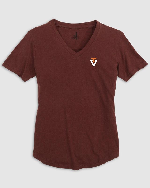 johnnie-O Womens Virginia Tech Merediths V-Neck T-Shirt - Vault Logo Product Image