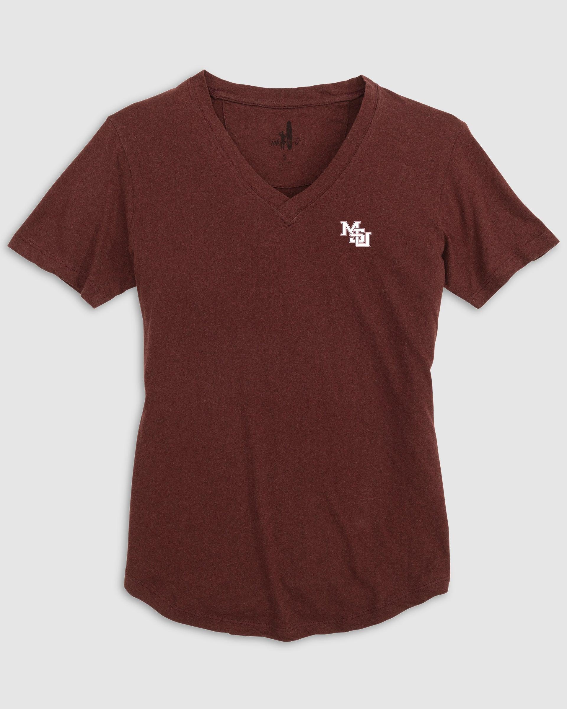 Women's East Carolina Merediths V-Neck T-Shirt - Vault Logo Female Product Image