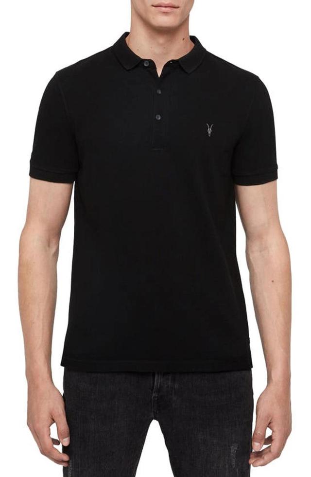 ALLSAINTS Reform Slim Fit Polo In Black Product Image