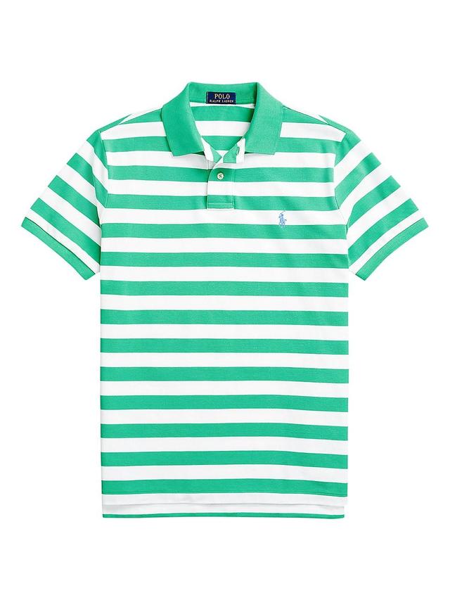 Mens Striped Cotton Polo Shirt Product Image