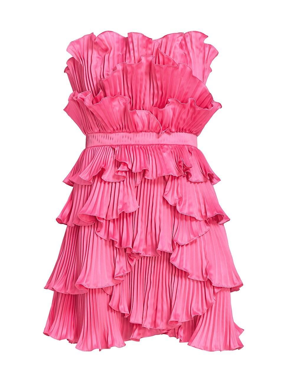 Reed Pleated Shell Strapless Minidress Product Image