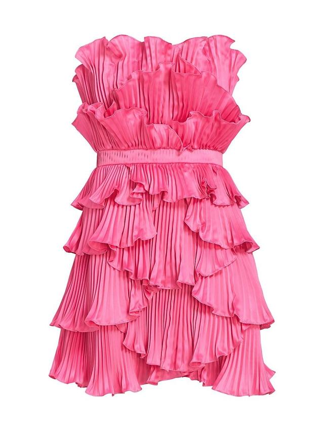 Womens Reed Pleated Shell Strapless Minidress Product Image