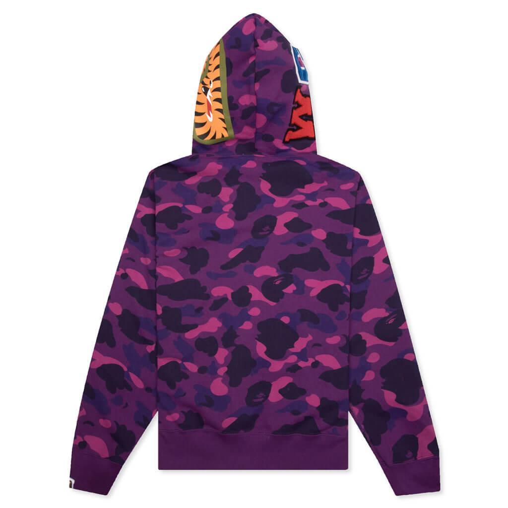 Color Camo Shark Full Zip Hoodie - Purple Male Product Image