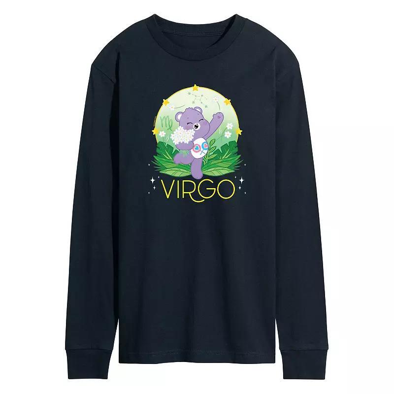 Mens Care Bears Virgo Long Sleeve Graphic Tee Blue Product Image