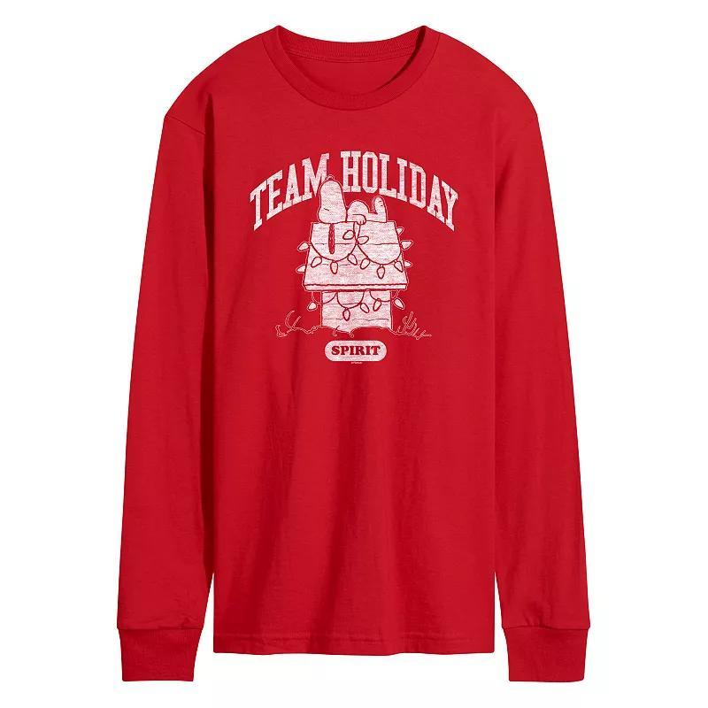 Mens Peanuts Team Holiday Spirit Long Sleeve Graphic Tee Product Image