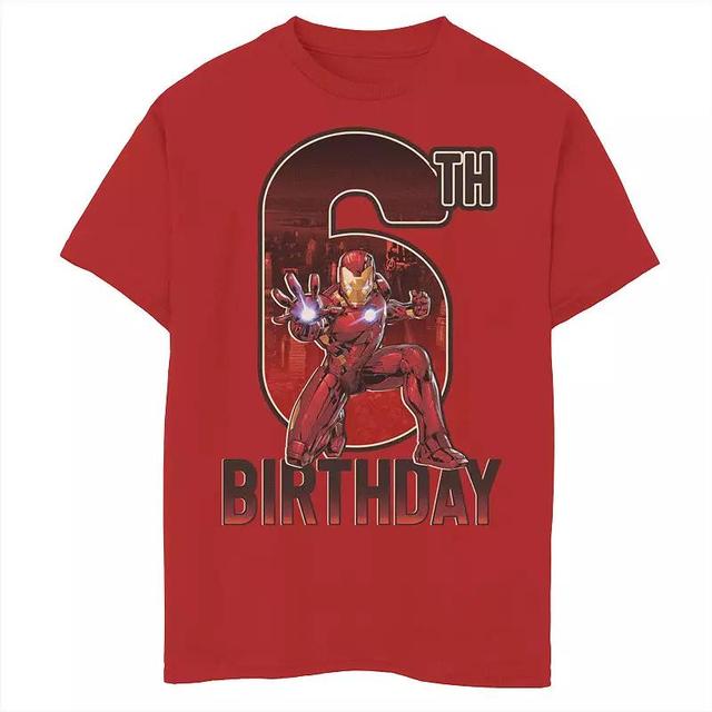 Boys 8-20 Marvel Iron Man 6th Birthday Action Pose Graphic Tee, Boys Product Image