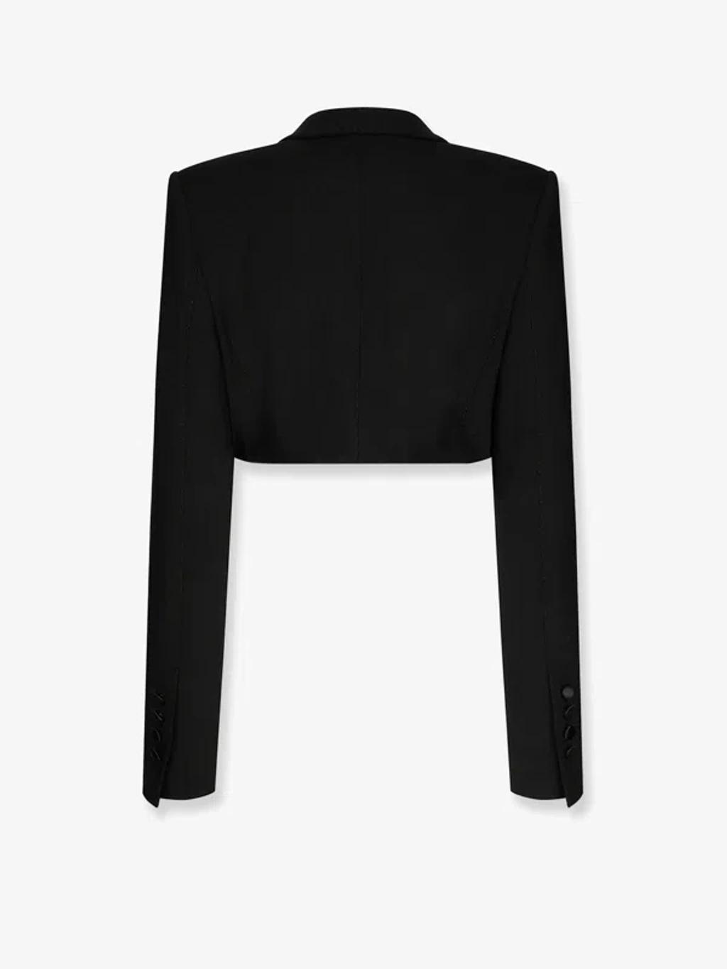 DOLCE & GABBANA Doppelreihige Cropped-jacke In Black Product Image