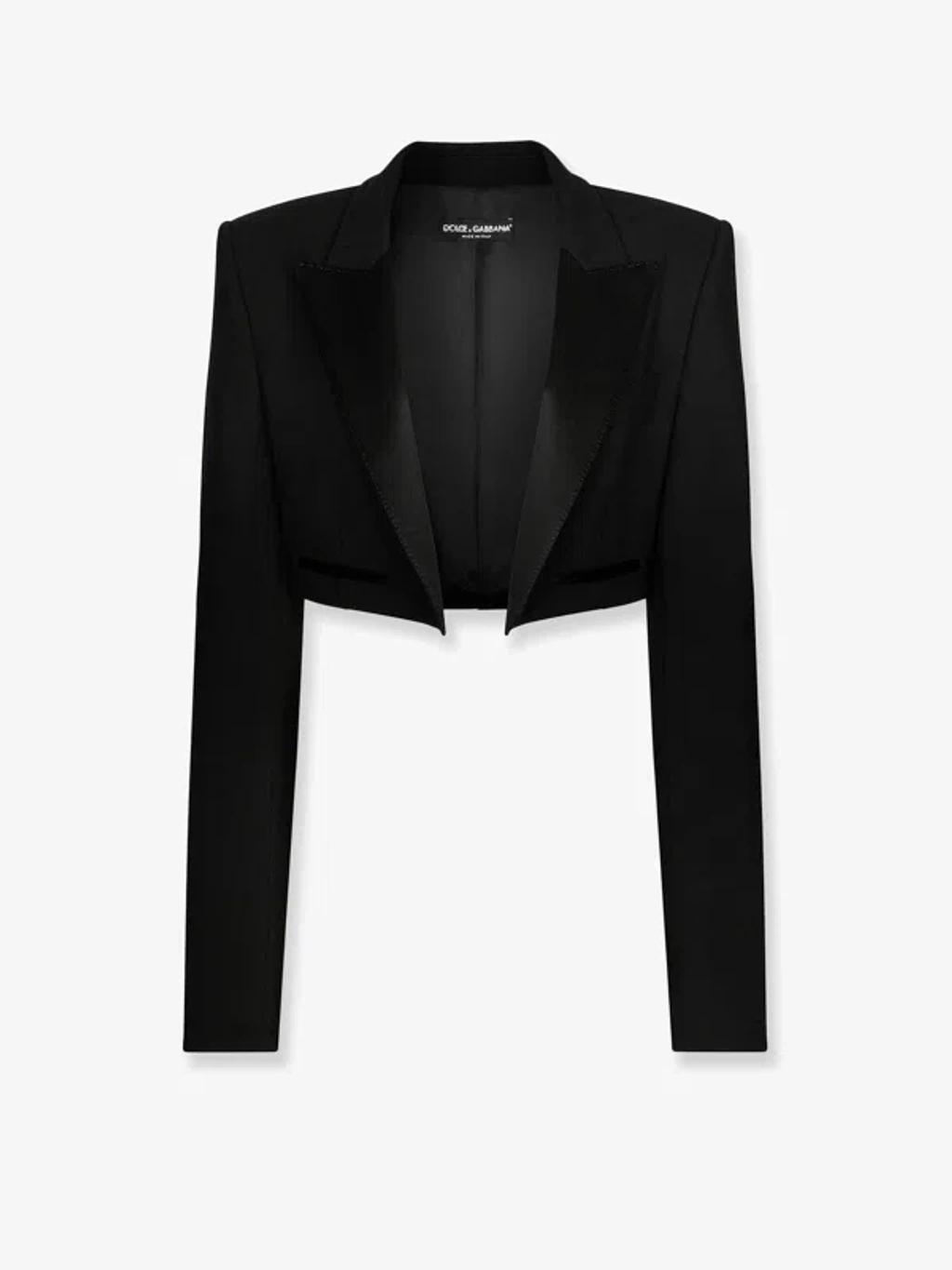 DOLCE & GABBANA Doppelreihige Cropped-jacke In Black Product Image