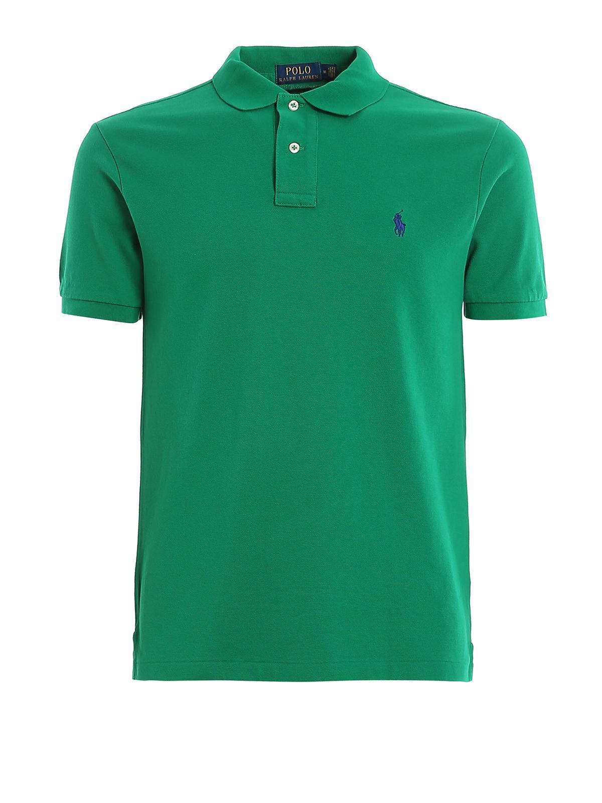 POLO RALPH LAUREN Green Slim Fit Cotton Pique Polo Product Image