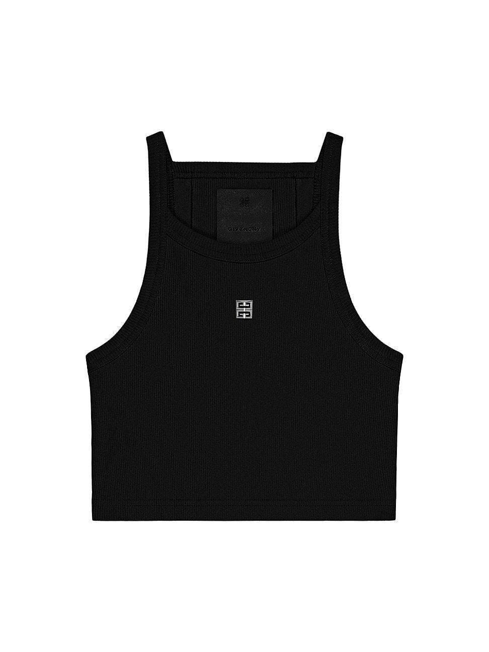 Womens Cropped Tank Top in Cotton with 4G Detail Product Image