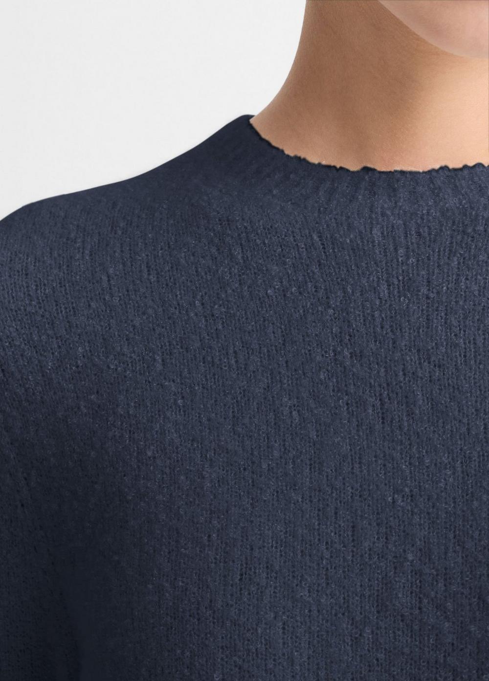 Soft Bouclé Silk-Blend Crew Neck Sweater Product Image