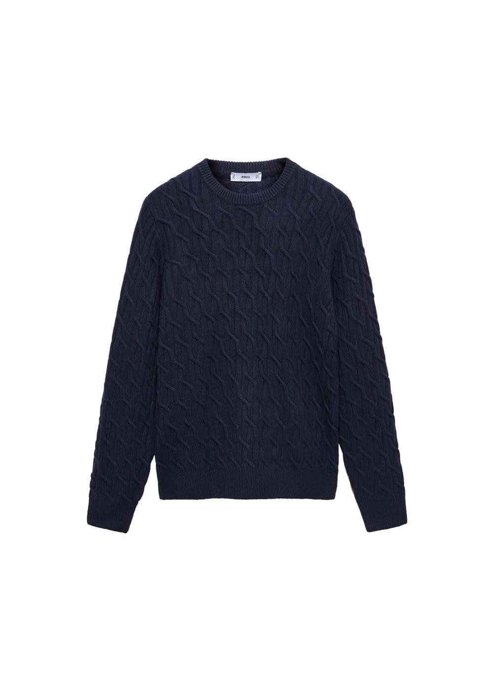 MANGO MAN - Braided knitted sweater dark navyMen Product Image