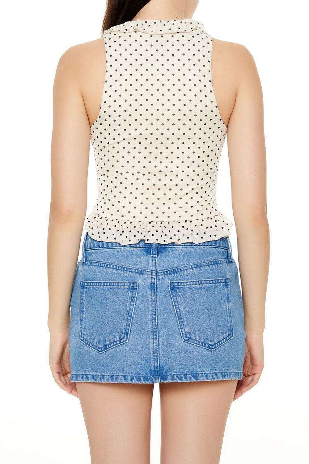 Polka Dot Mesh Crop Top | Forever 21 Product Image