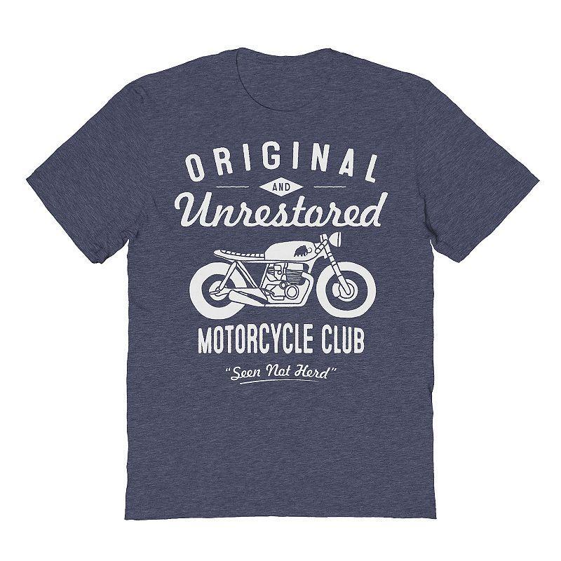 Mens Motorcycle Club Graphic Tee Navy Grey Product Image