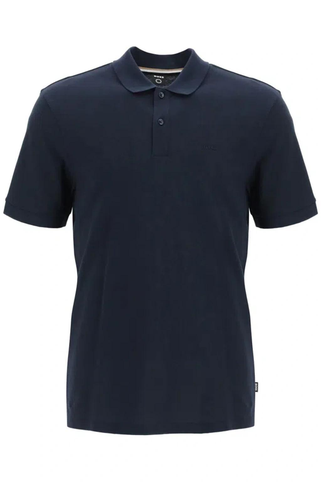 HUGO BOSS Boss Organic Cotton Pallas Polo Shirt Men In Blue Product Image