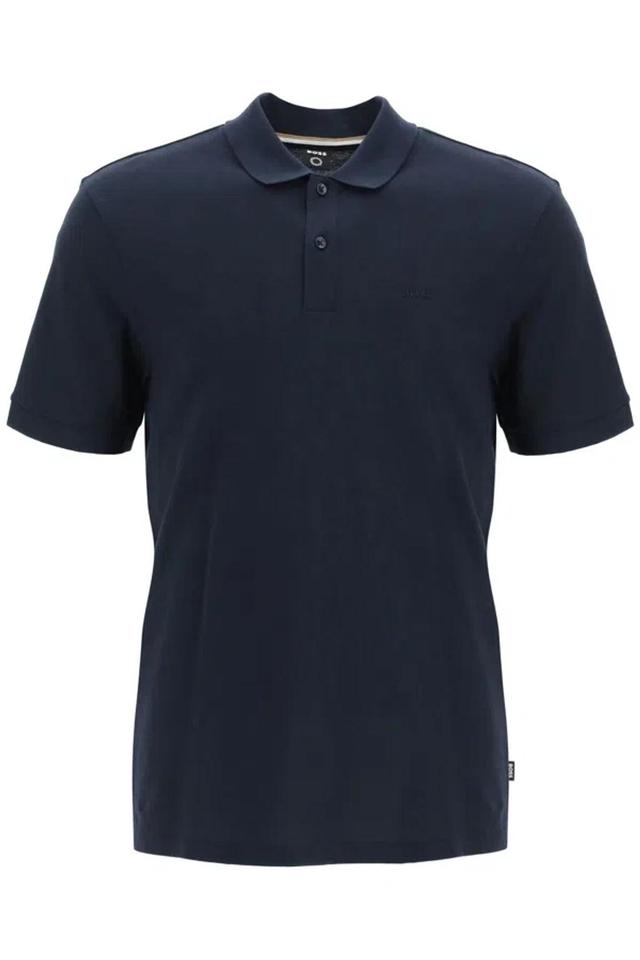 HUGO BOSS Boss Organic Cotton Pallas Polo Shirt Men In Blue Product Image