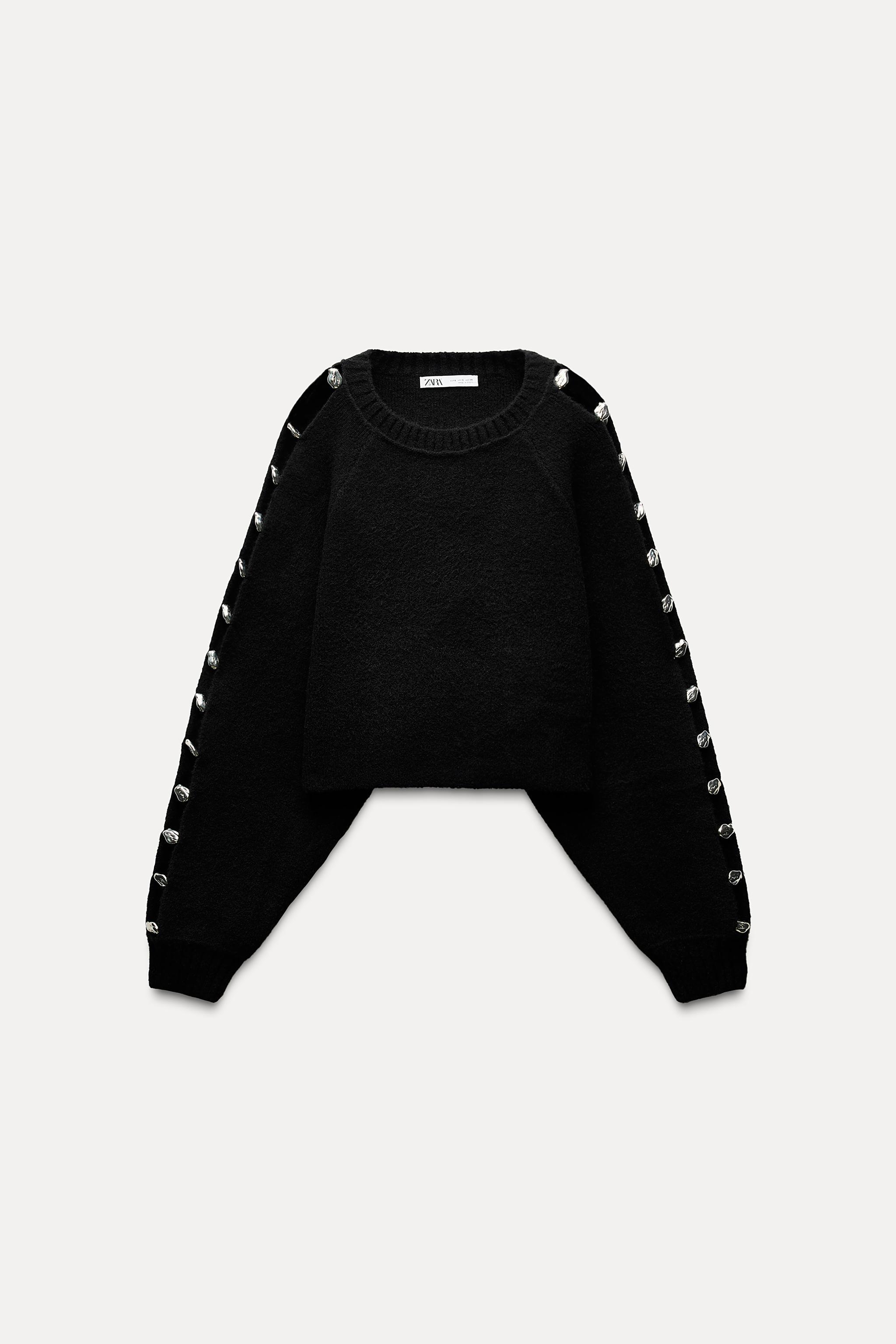 BOBBLE SLEEVE KNIT SWEATER Product Image