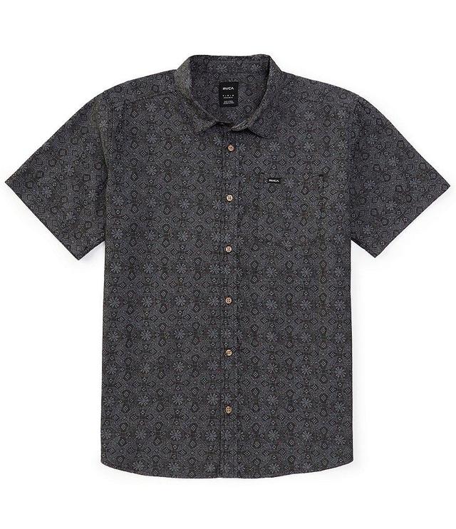 RVCA Frame Short Sleeve Printed Woven Chambray Shirt Product Image