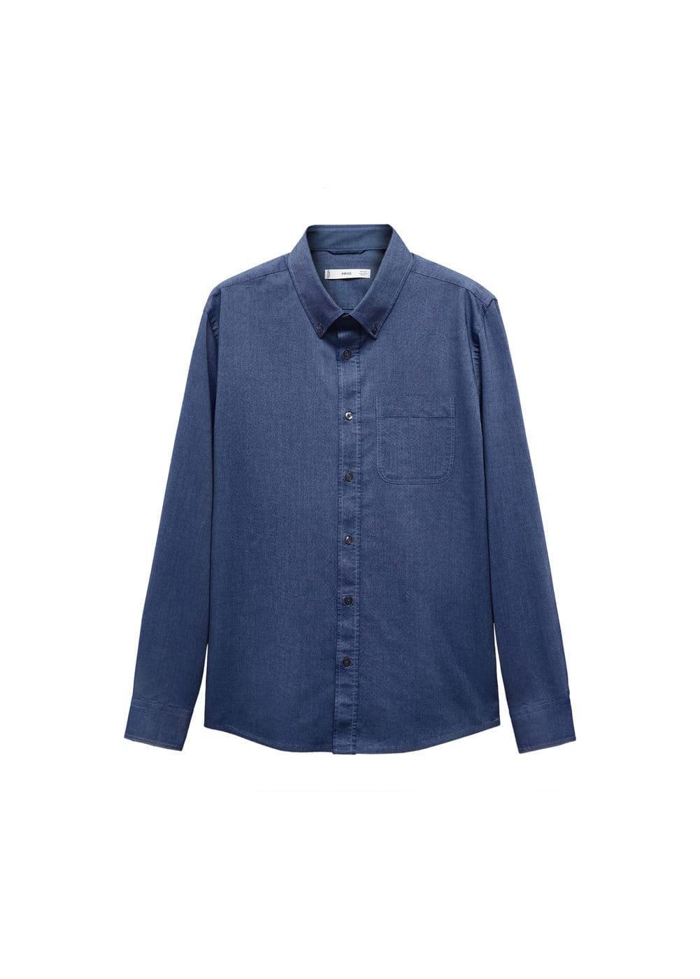 MANGO MAN - Regular fit Oxford cotton shirt indigo blueMen Product Image