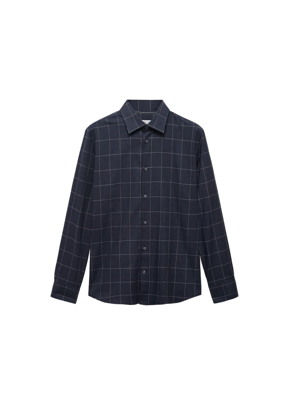 Mango Mens Check Flannel Cotton Shirt Product Image