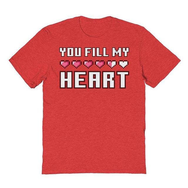 Mens You Fill My Heart Valentines Graphic Tee Product Image