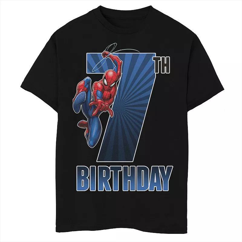 Boys 8-20 Marvel Spider-Man Swinging 7th Birthday Tee, Boys Product Image