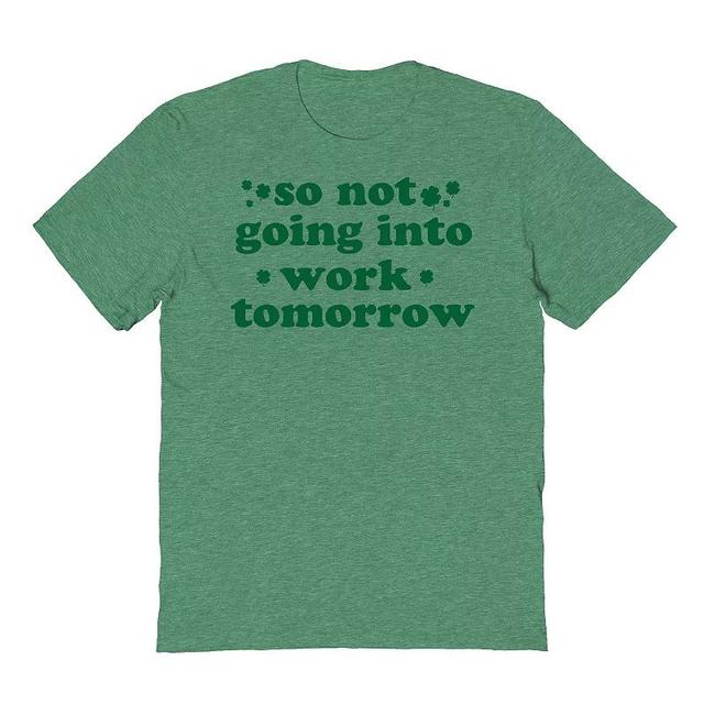 Mens St Patricks Day No Work Graphic Tee Product Image