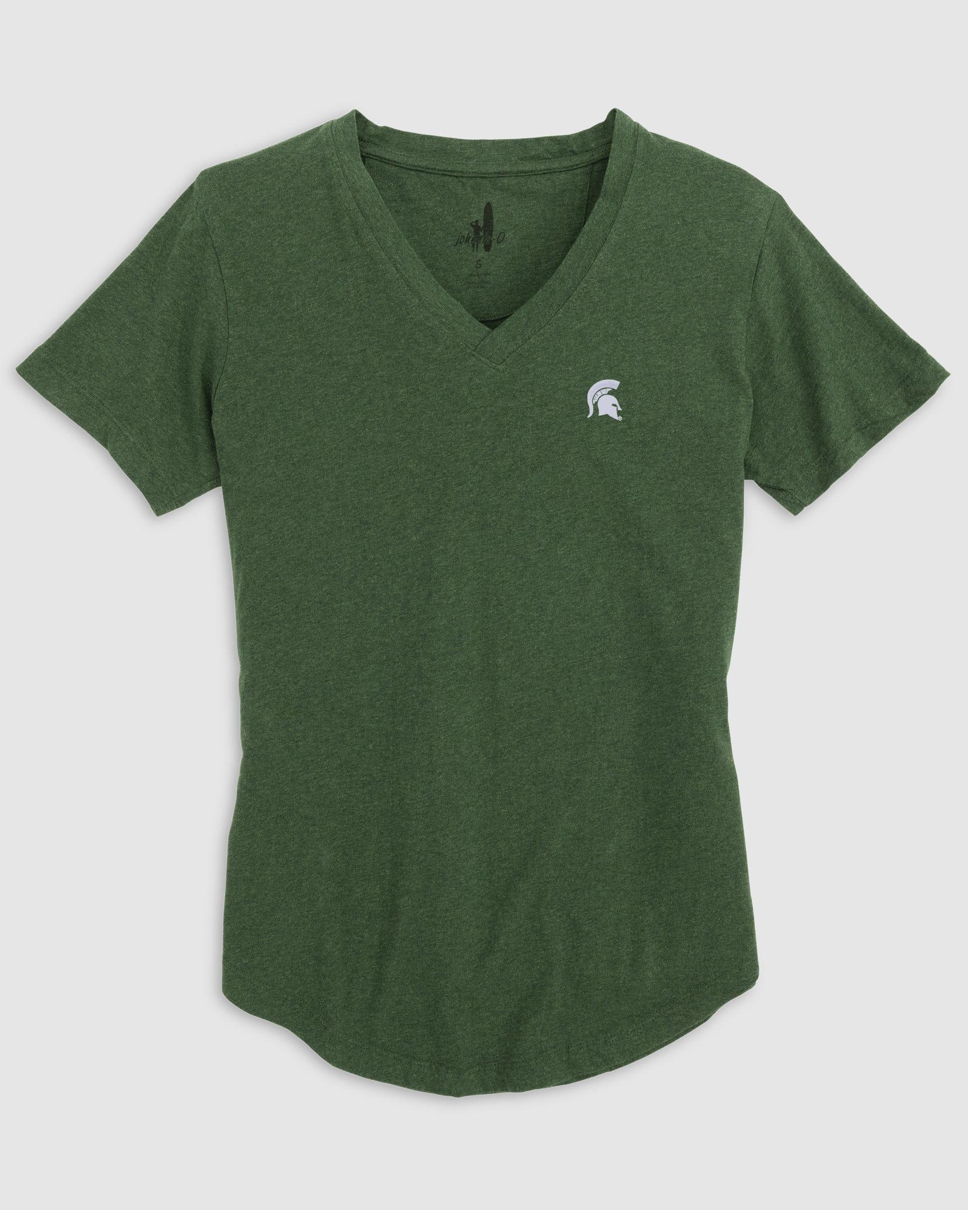 johnnie-O Womens Michigan State Merediths V-Neck T-Shirt - Vault Logo Product Image