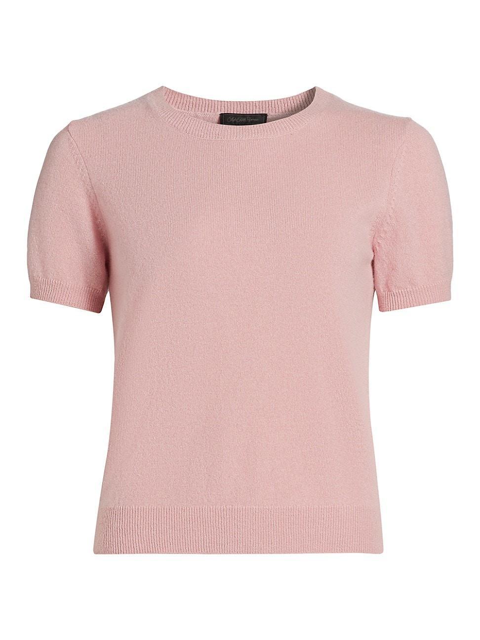 Womens Cashmere Crewneck Short-Sleeve Sweater Product Image