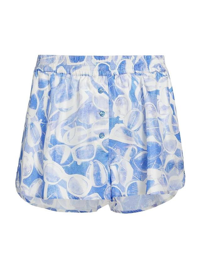 Womens Sunglasses-Print Silk Shorts Product Image