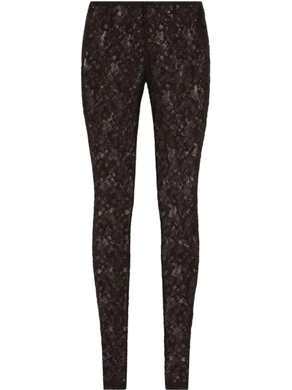 Floral-lace Leggings In Black product image