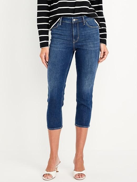 Mid-Rise Wow Capri Jeans Product Image