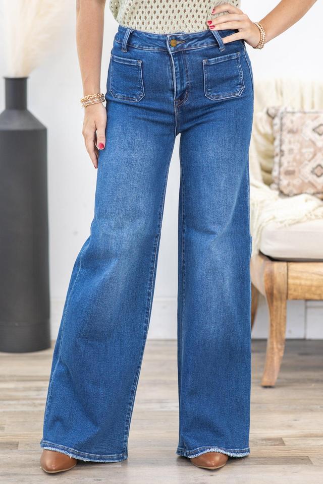 Mica Medium Wash Wide Leg Jeans Product Image