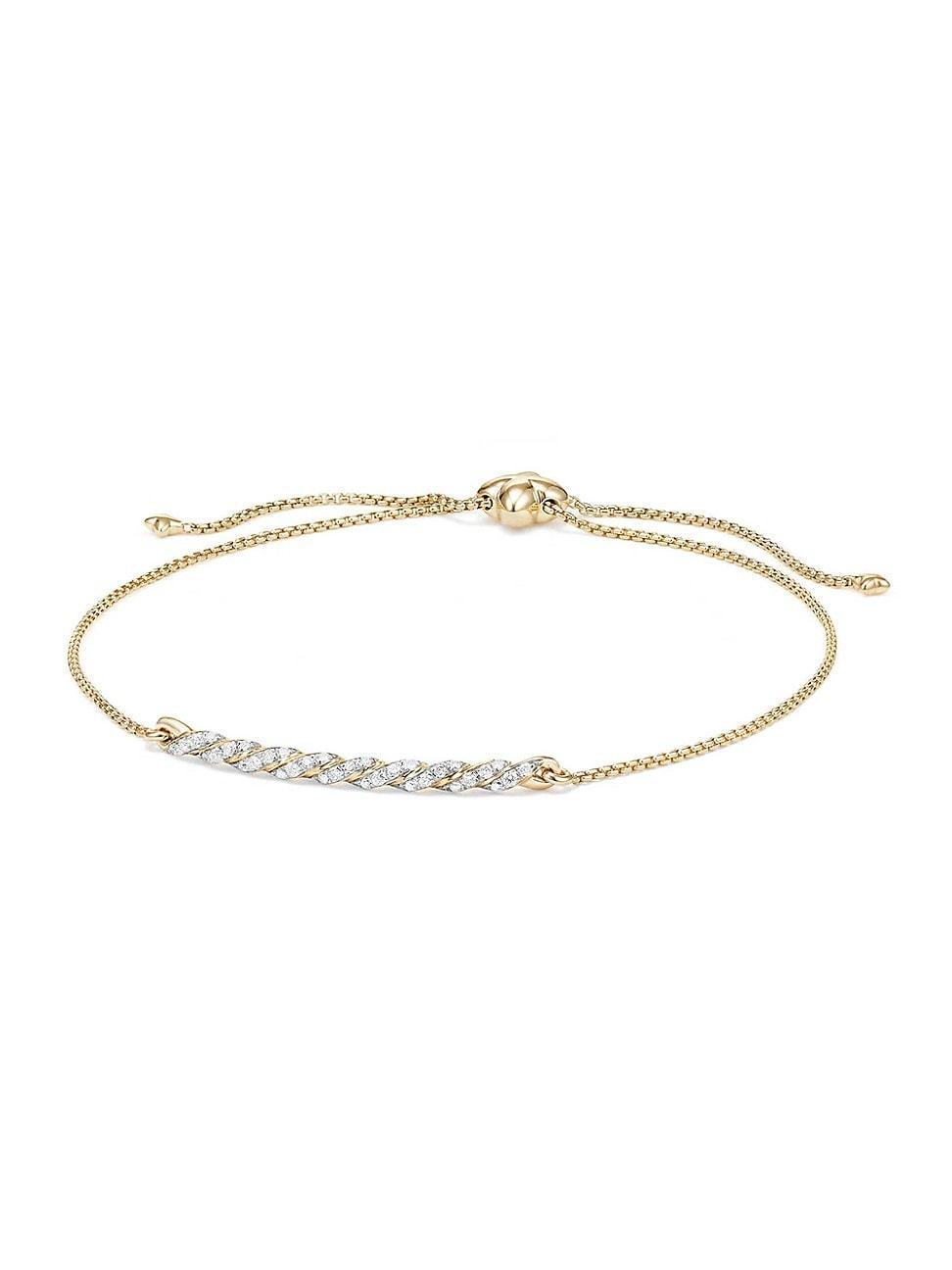 Womens Pavflex Station Bracelet with Diamonds in 18K Yellow Gold Product Image