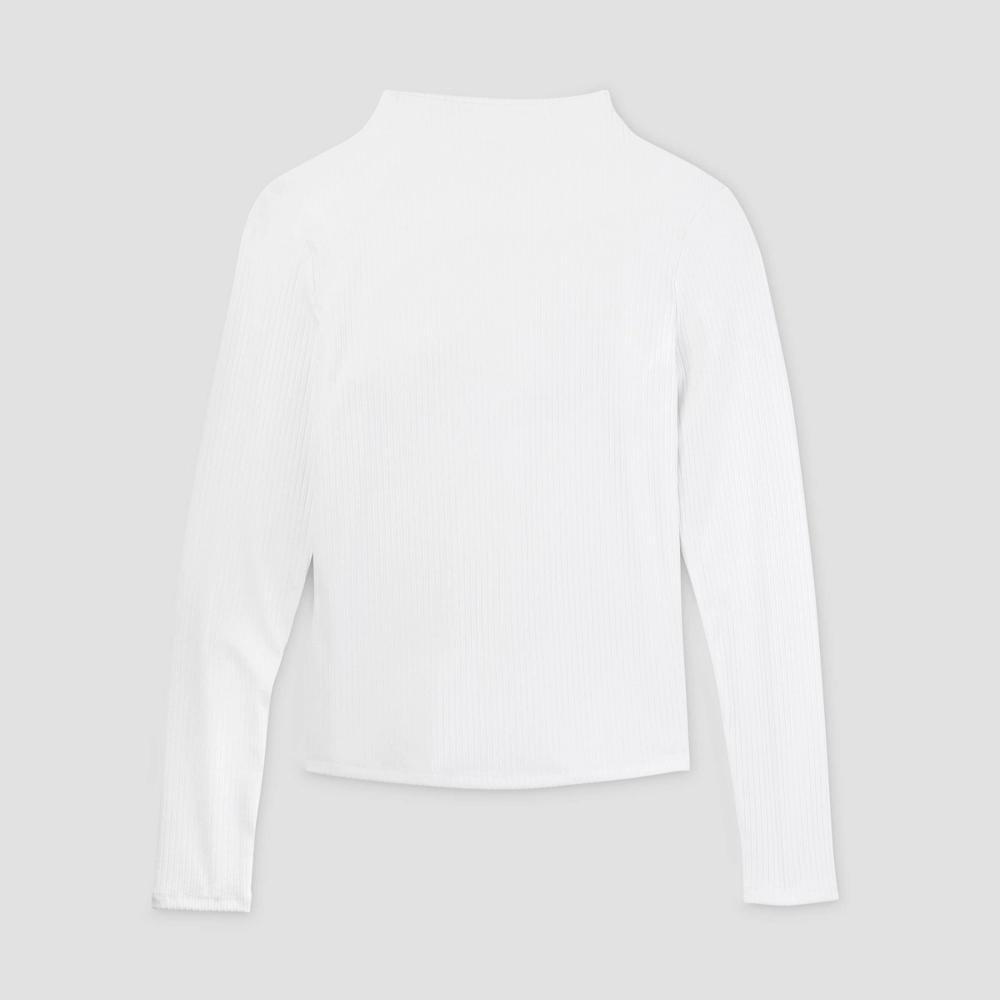 Women's Long Sleeve Mock Turtleneck T-Shirt - A New Day™ White XS Product Image