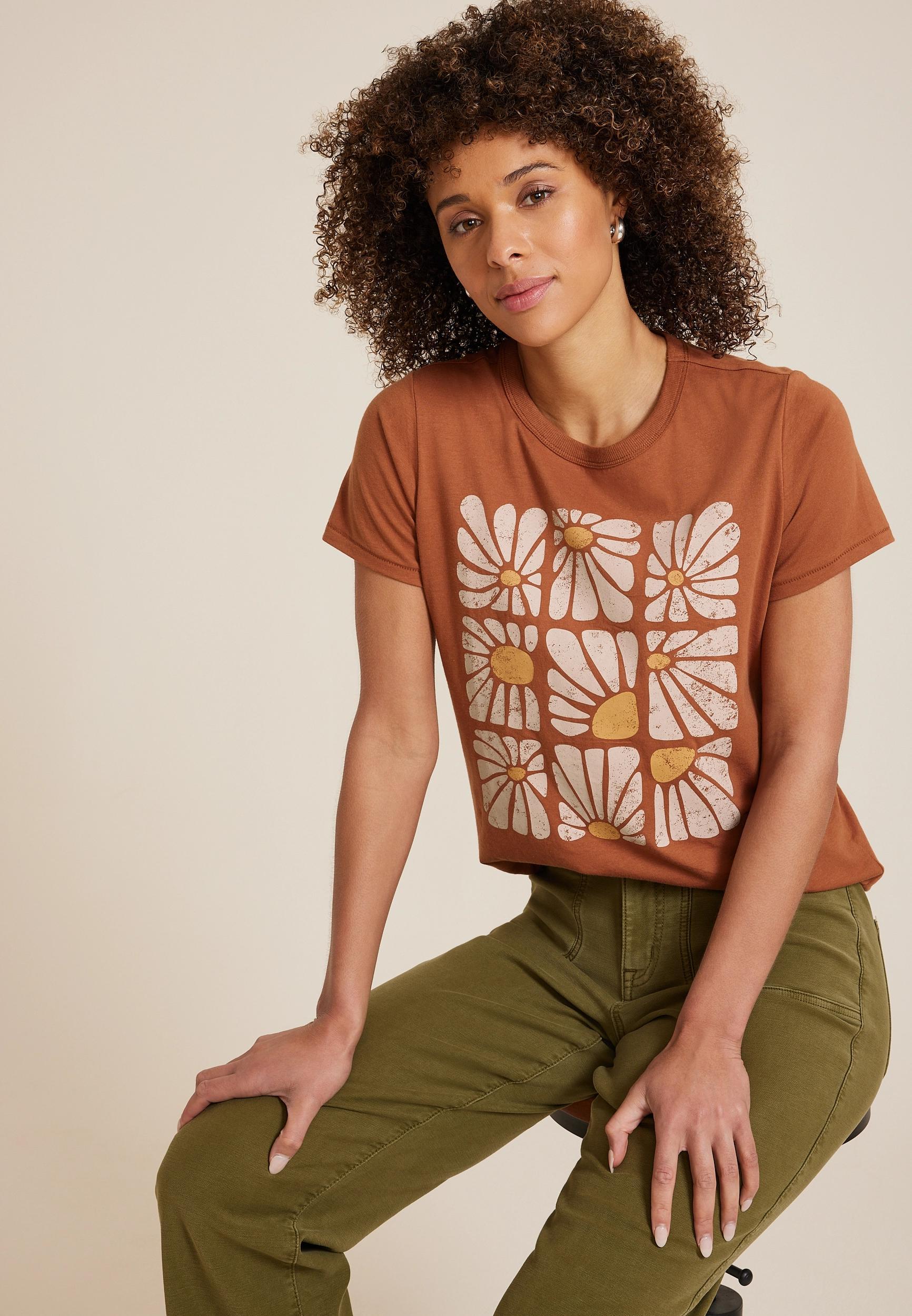 Stacked Retro Flower Classic Fit Graphic Tee Product Image