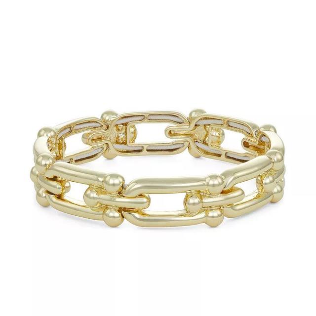 Womens Nine West Gold Tone Chain Stretch Bracelet Product Image