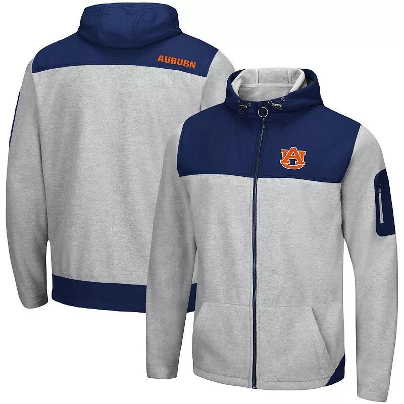 Mens Colosseum Heather Gray/Black Iowa Hawkeyes Schwartz Lightweight Full-Zip Hoodie Product Image