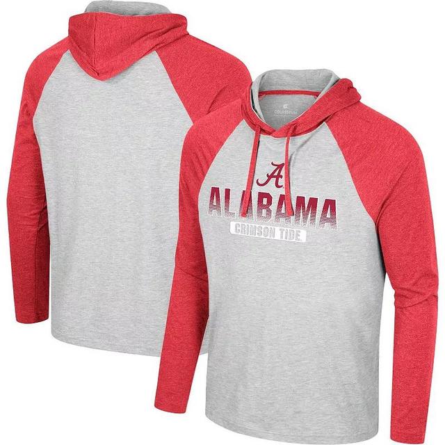 Mens Colosseum Heather Gray Alabama Crimson Tide Hasta La Vista Raglan Hoodie Long Sleeve T-Shirt Product Image